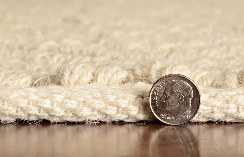 Ivory Herringbone Jute Area Rug Photo 3