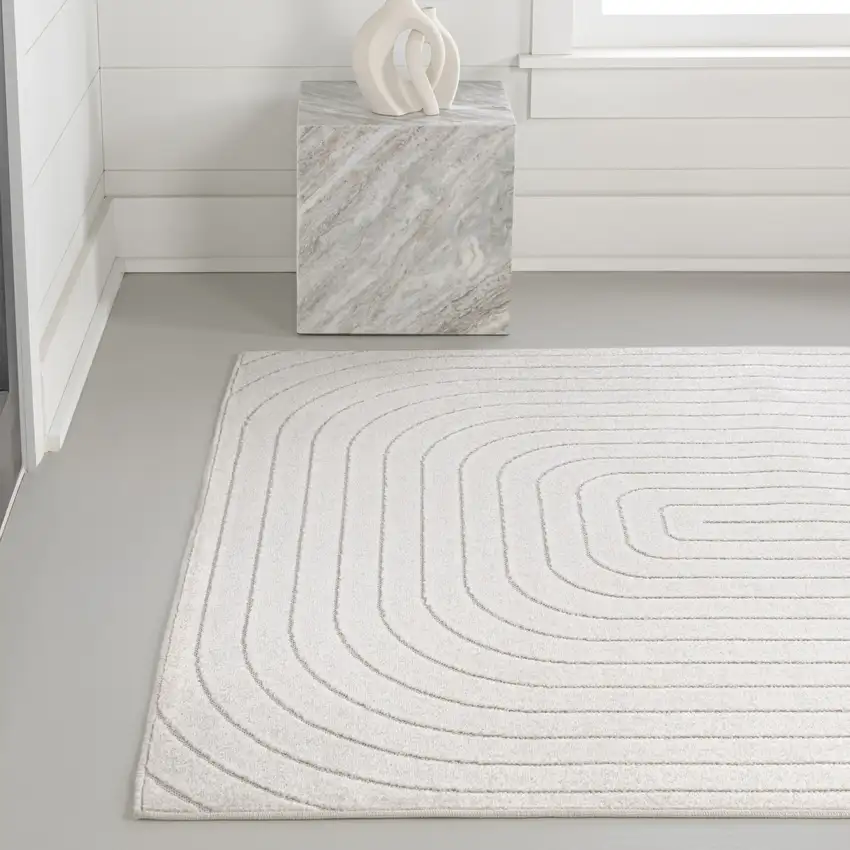 Ivory Indoor Outdoor Area Rug Photo 6