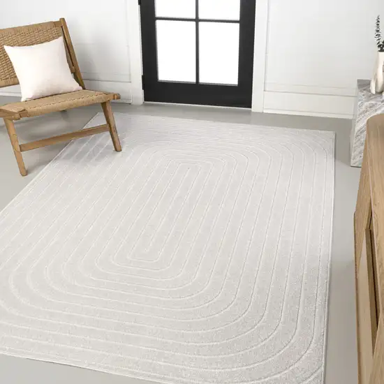 Ivory Indoor Outdoor Area Rug Photo 5