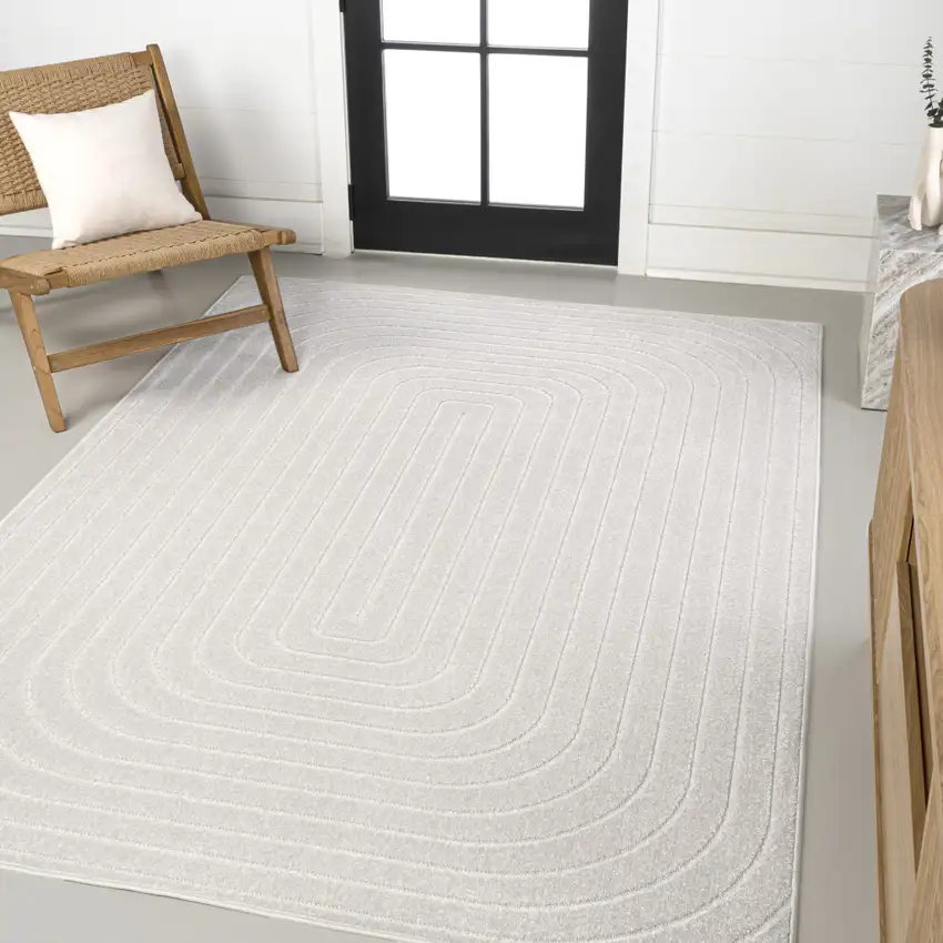 Ivory Indoor Outdoor Area Rug Photo 5