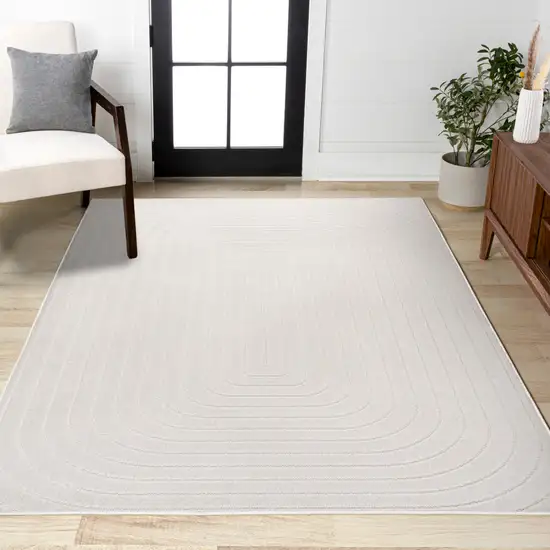 Ivory Indoor Outdoor Area Rug Photo 7
