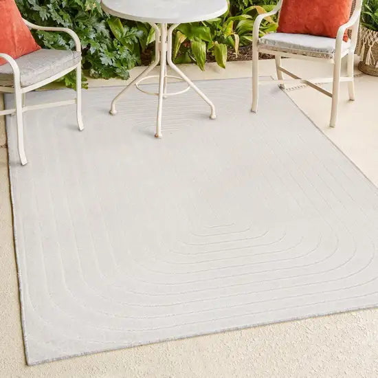 Ivory Indoor Outdoor Area Rug Photo 9