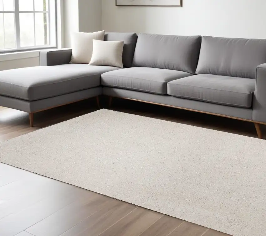 Ivory Indoor Shag Rug Photo 1