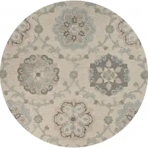 Photo of Ivory Intricate Floral Area Rug