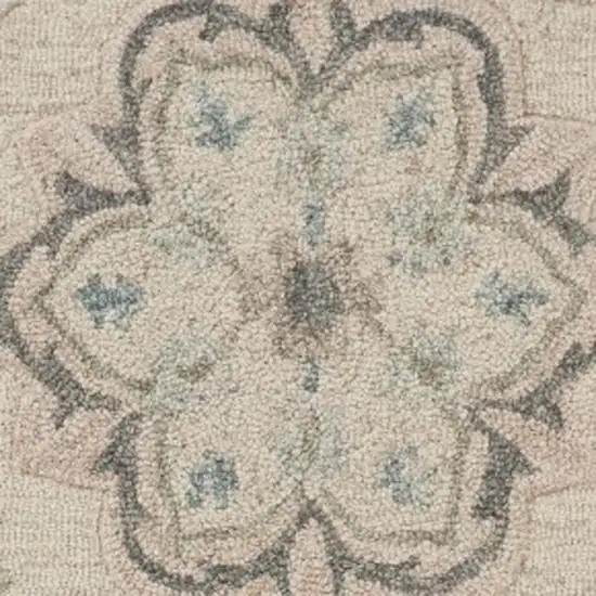 Blue And Ivory Wool Hand Tufted Area Rug Photo 7