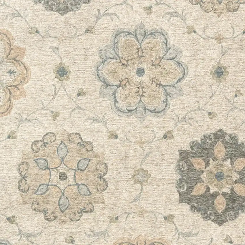 Blue And Ivory Wool Hand Tufted Area Rug Photo 3