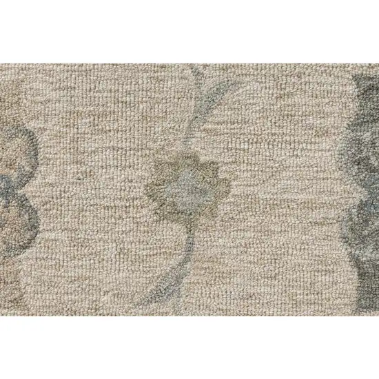 Blue And Ivory Wool Hand Tufted Area Rug Photo 9