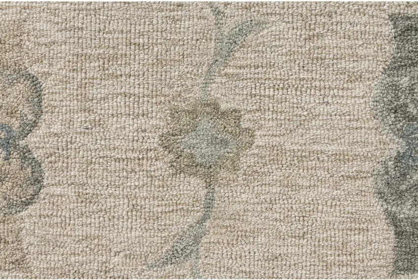 Blue And Ivory Wool Hand Tufted Area Rug Photo 9