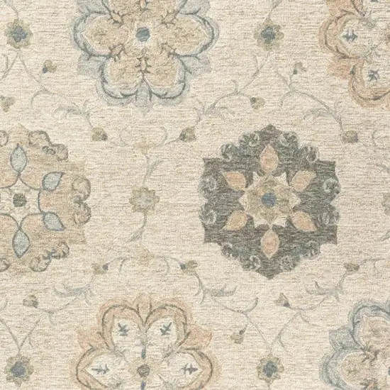 Blue And Ivory Wool Hand Tufted Area Rug Photo 3