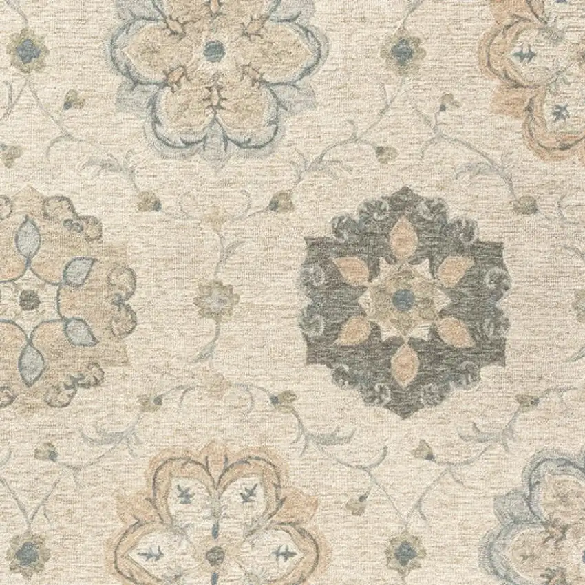 Blue And Ivory Wool Hand Tufted Area Rug Photo 3