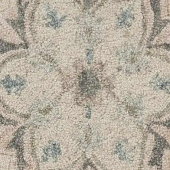 Blue And Ivory Wool Hand Tufted Area Rug Photo 4