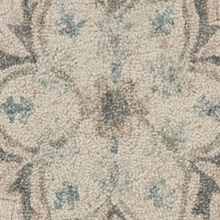 Blue And Ivory Wool Hand Tufted Area Rug Photo 4