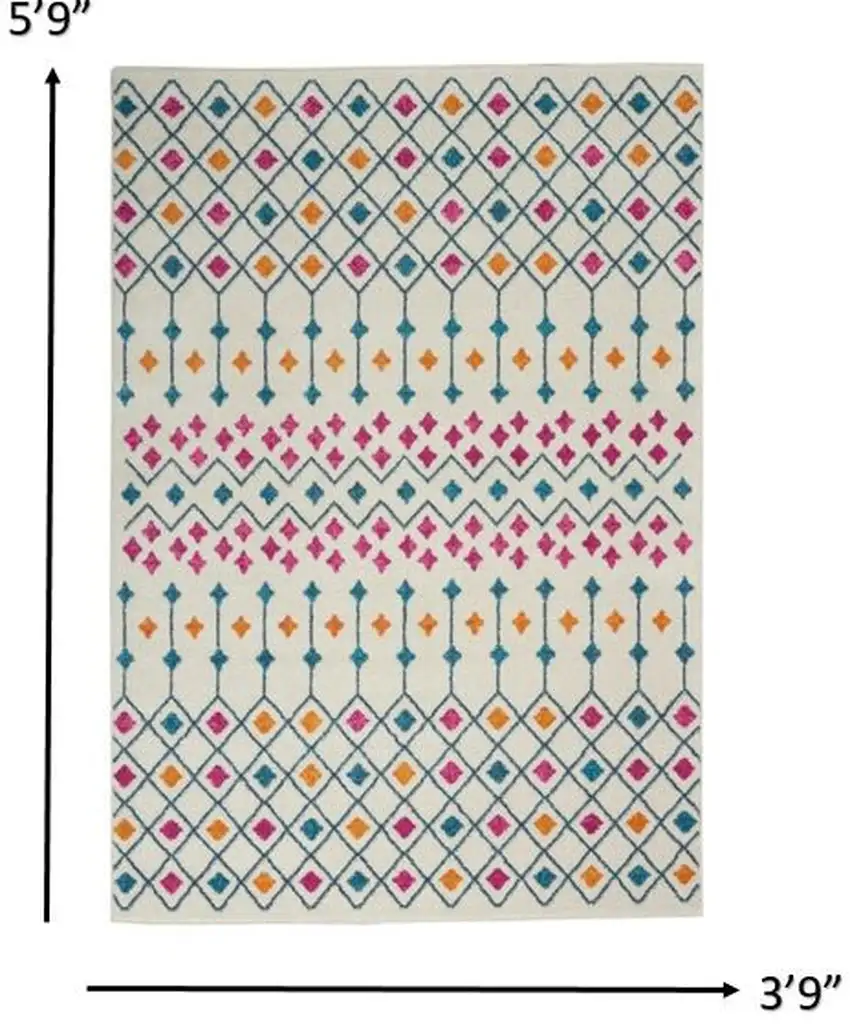 Ivory Jewels Geometric Area Rug Photo 6