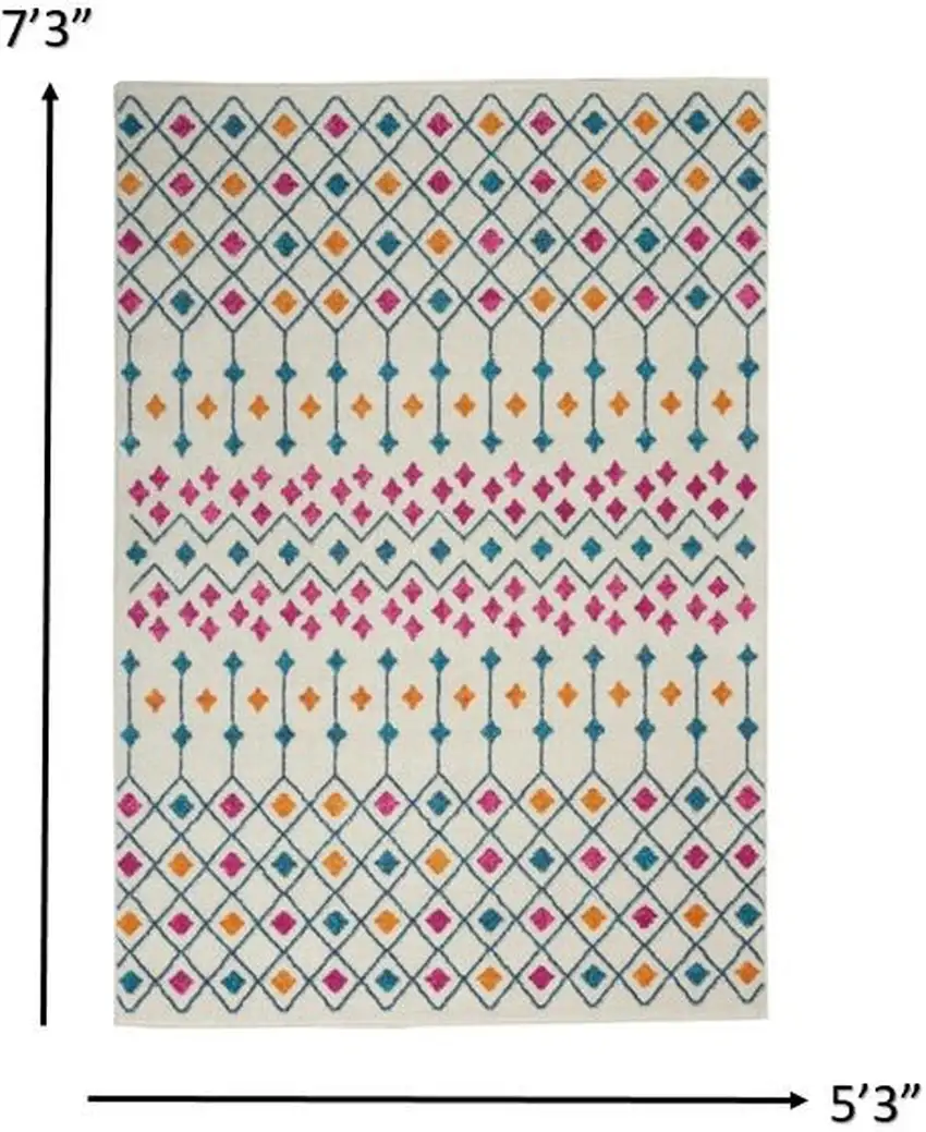 Ivory Jewels Geometric Area Rug Photo 6