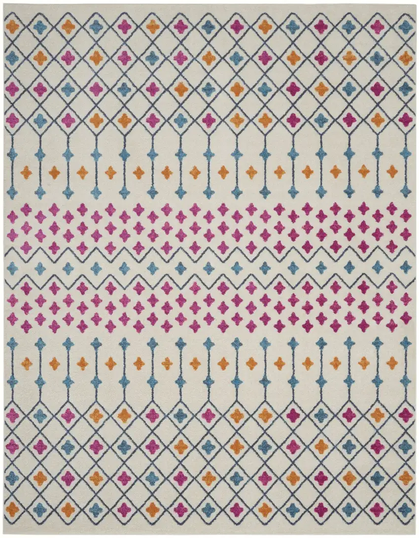 Ivory Jewels Geometric Area Rug Photo 1