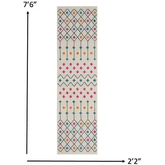 Ivory Jewels Geometric Runner Rug Photo 5