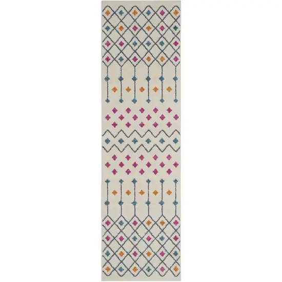 Ivory Jewels Geometric Runner Rug Photo 1