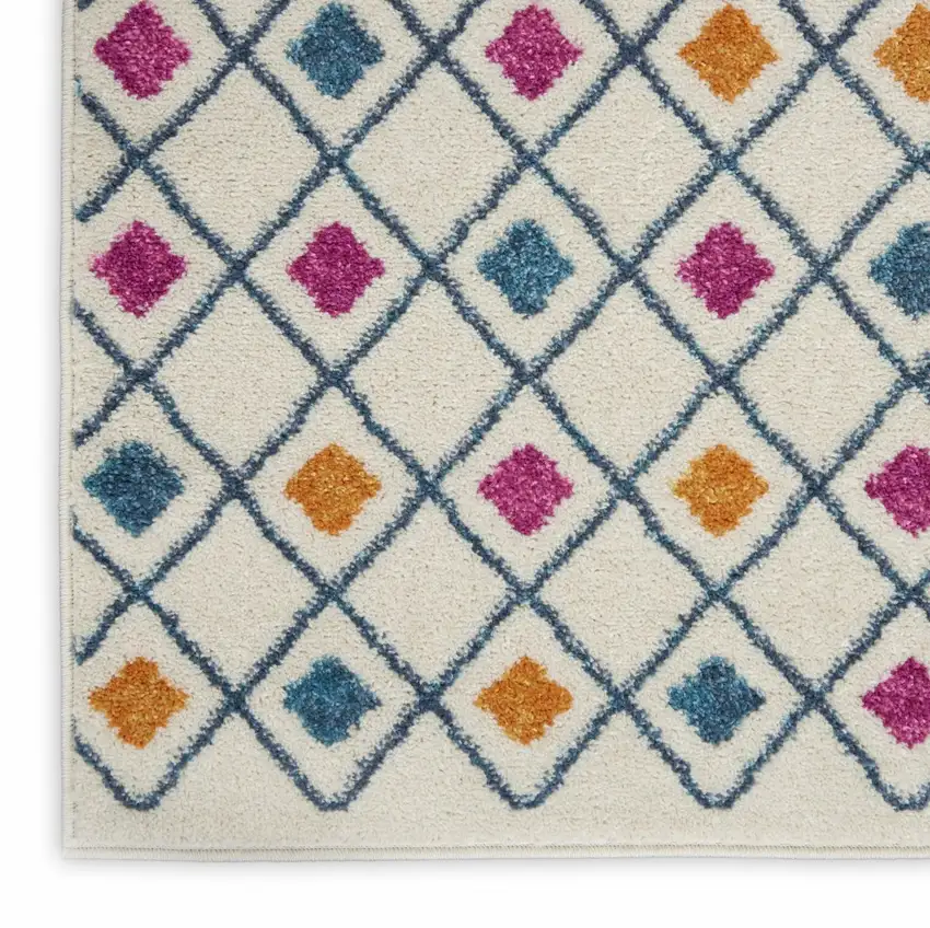 Ivory Jewels Geometric Runner Rug Photo 2