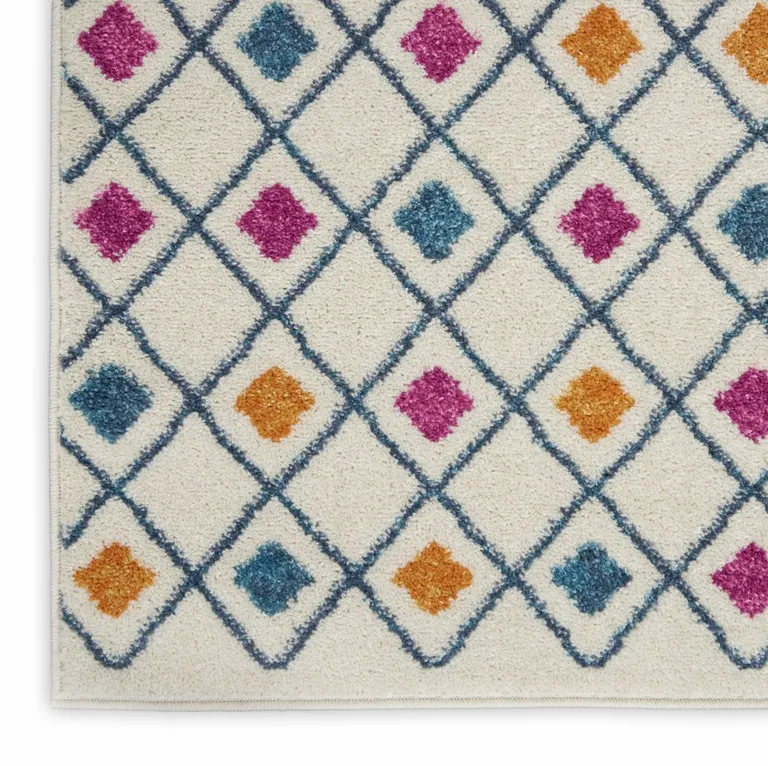 Ivory Jewels Geometric Runner Rug Photo 2