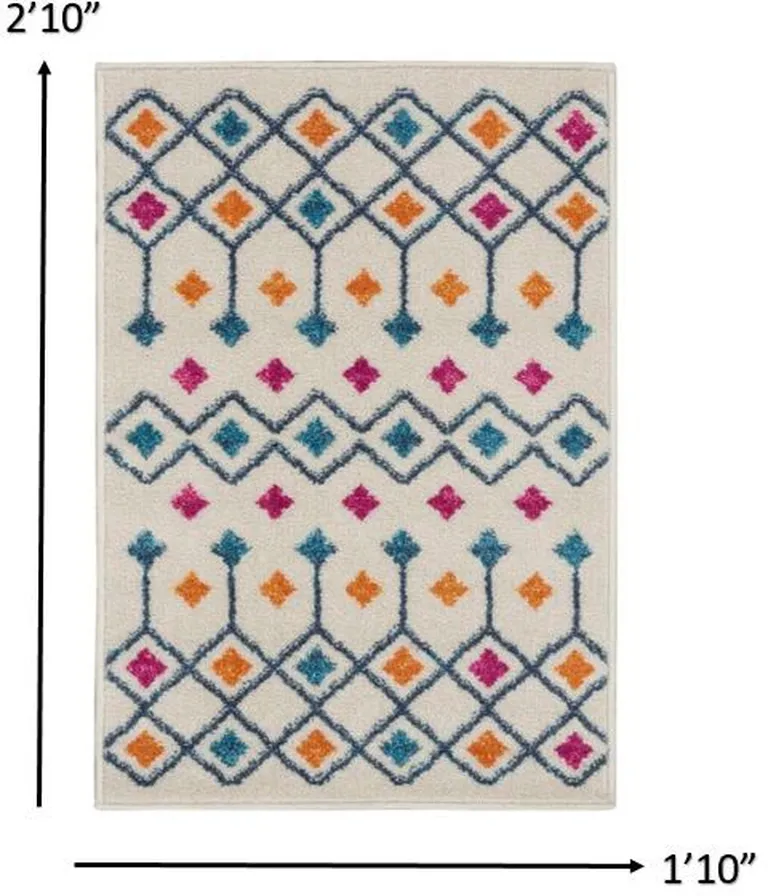 Ivory Jewels Geometric Scatter Rug Photo 2