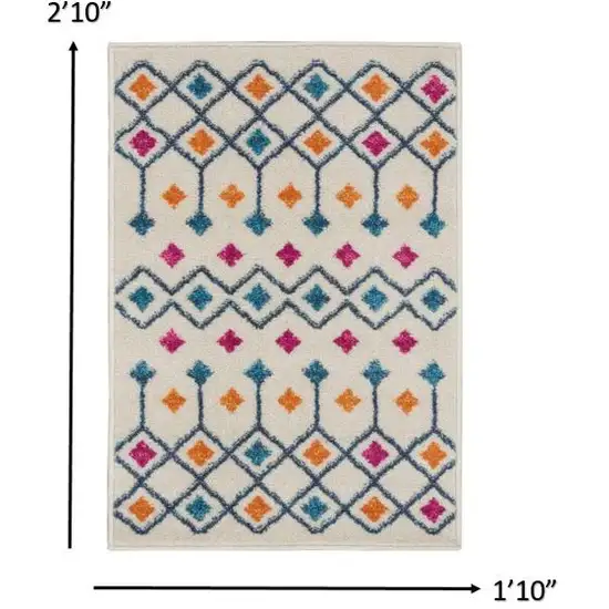 Ivory Jewels Geometric Scatter Rug Photo 6
