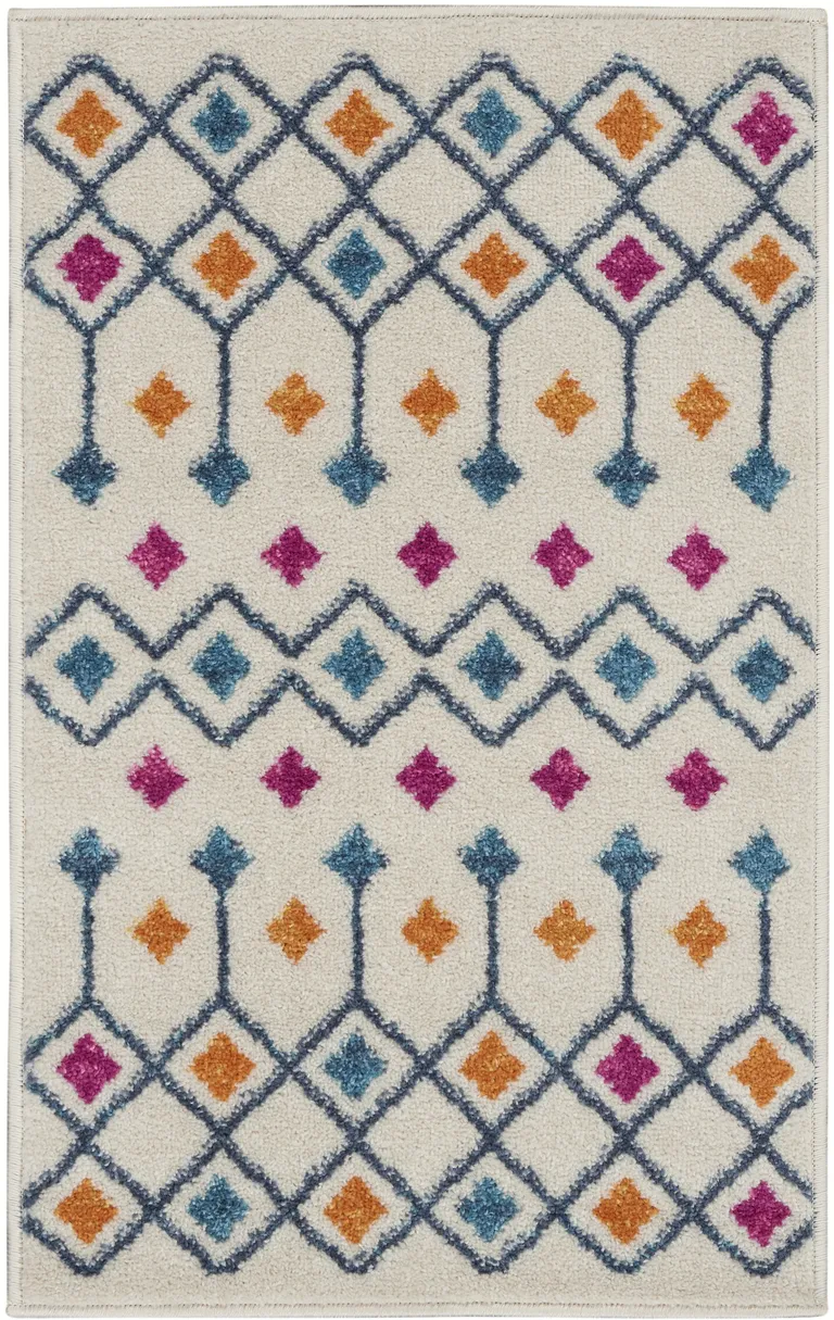 Ivory Jewels Geometric Scatter Rug Photo 4