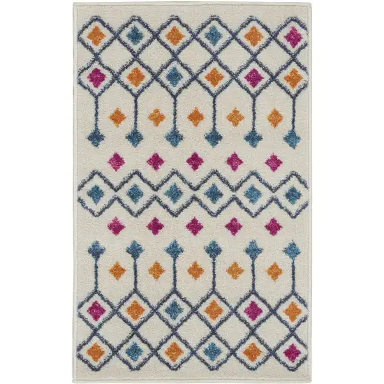 Ivory Jewels Geometric Scatter Rug Photo 1