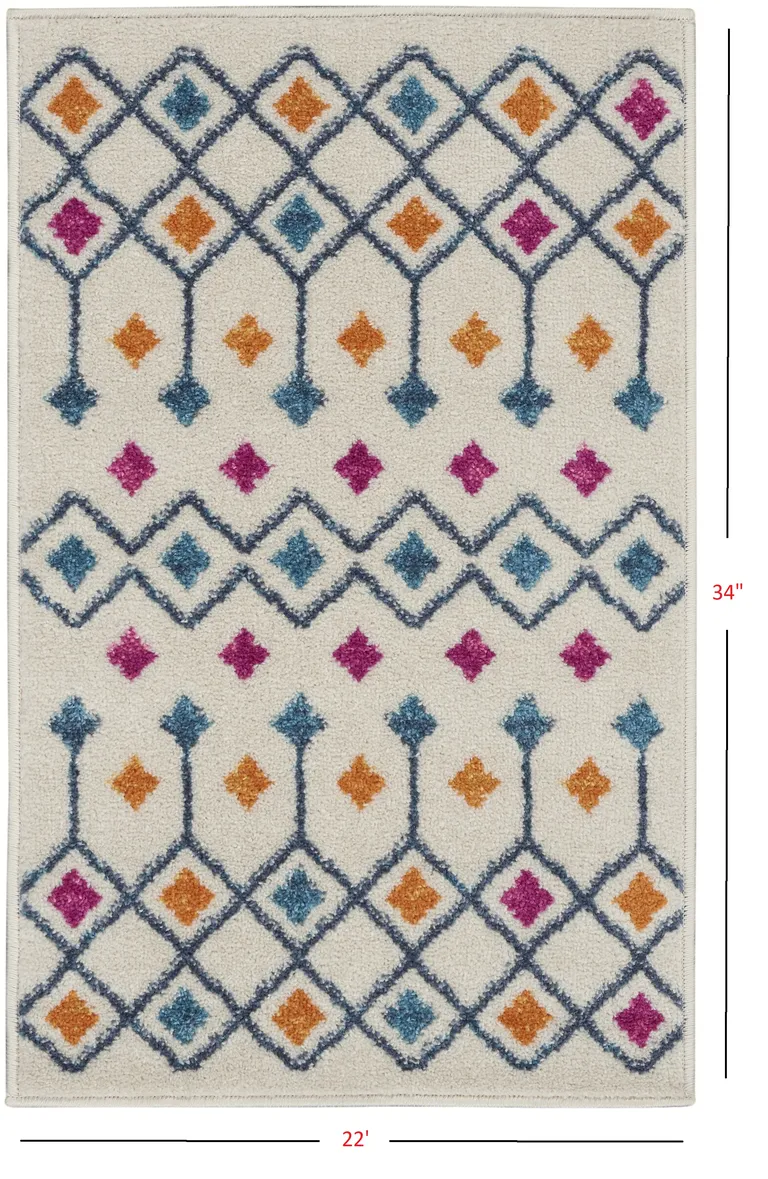 Ivory Jewels Geometric Scatter Rug Photo 1