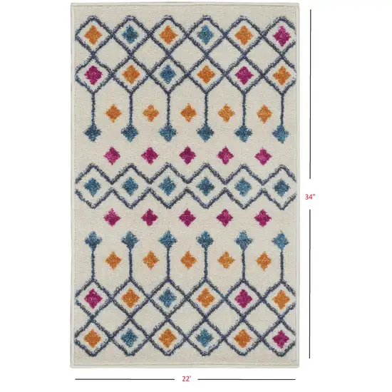 Ivory Jewels Geometric Scatter Rug Photo 5