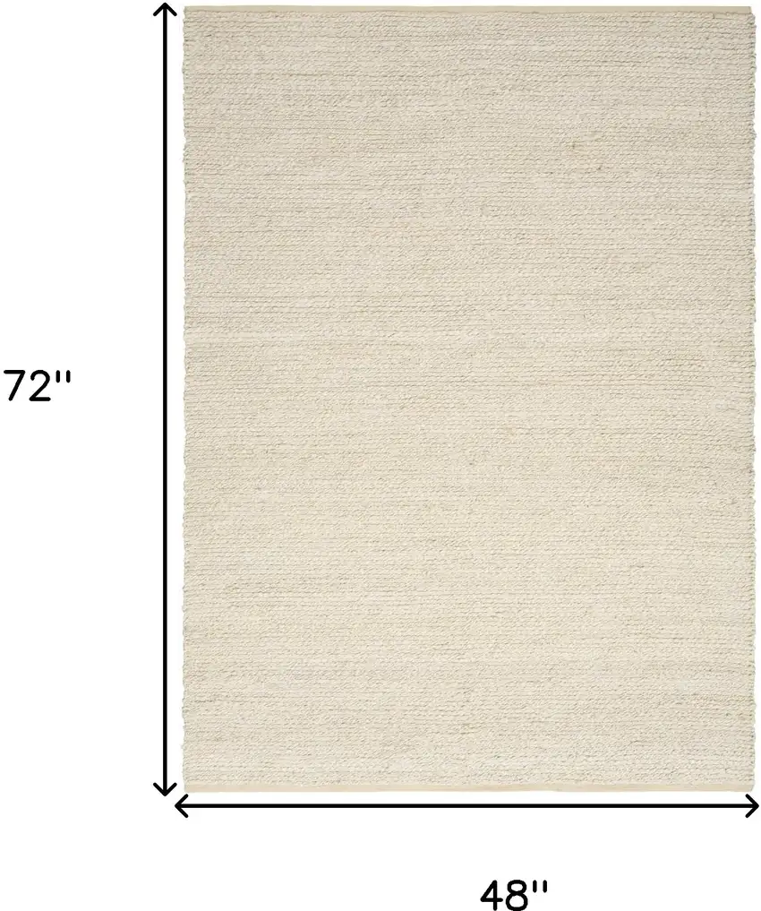 Ivory Jute Hand Woven Area Rug Photo 3