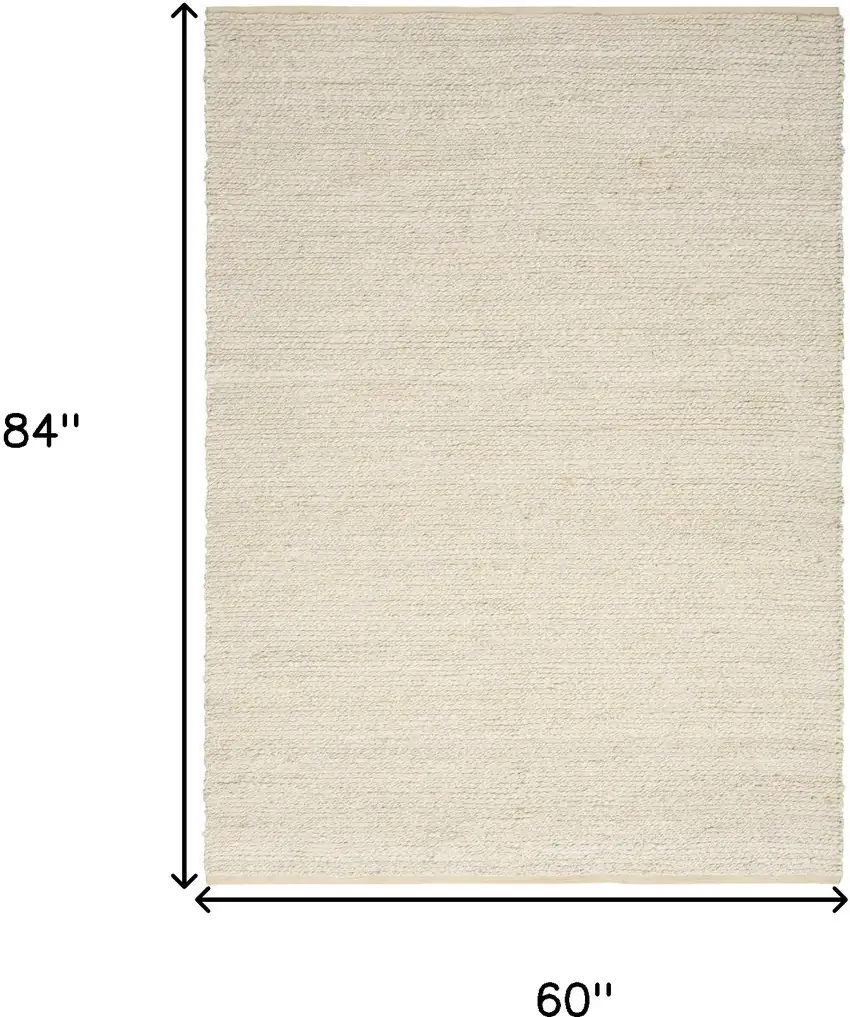 Ivory Jute Hand Woven Area Rug Photo 3