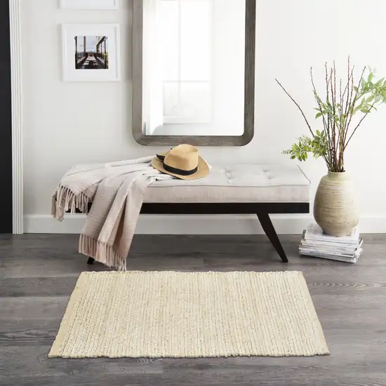 Ivory Jute Hand Woven Area Rug Photo 6
