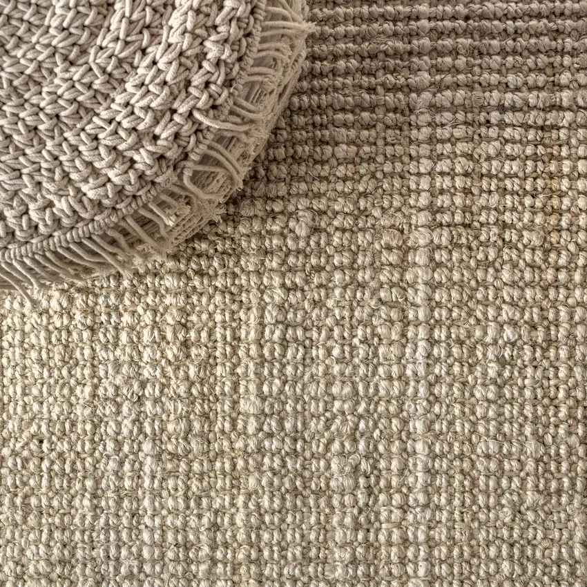 Ivory Jute Handmade Area Rug Photo 5
