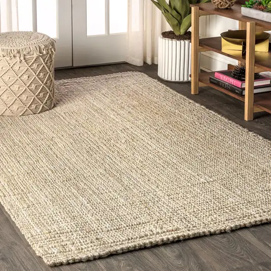 Ivory Jute Handmade Area Rug Photo 5