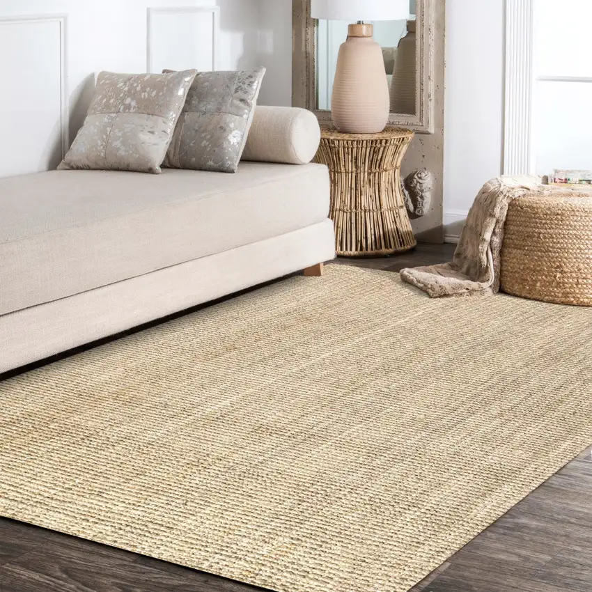 Ivory Jute Handmade Area Rug Photo 6