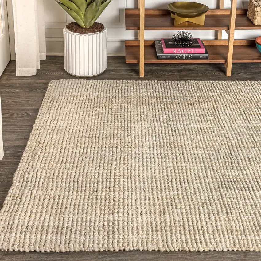 Ivory Jute Handmade Area Rug Photo 8