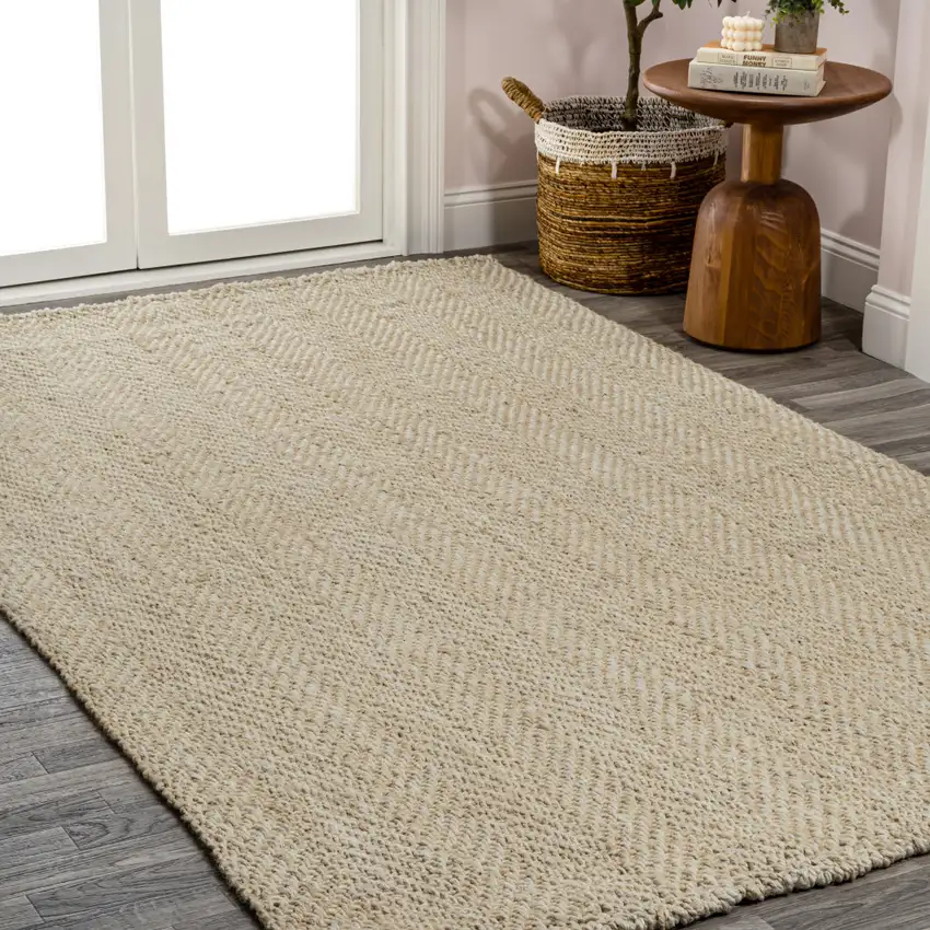 Ivory Jute Handmade Area Rug Photo 5