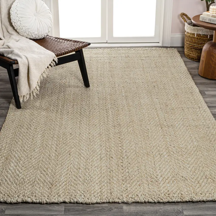Ivory Jute Handmade Area Rug Photo 7