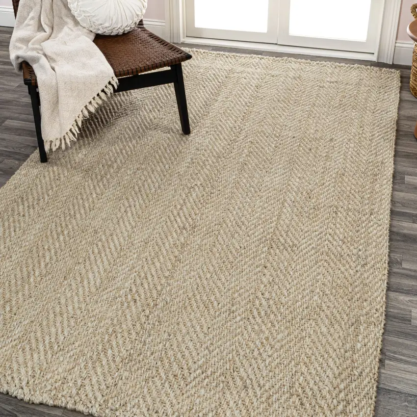 Ivory Jute Handmade Area Rug Photo 3