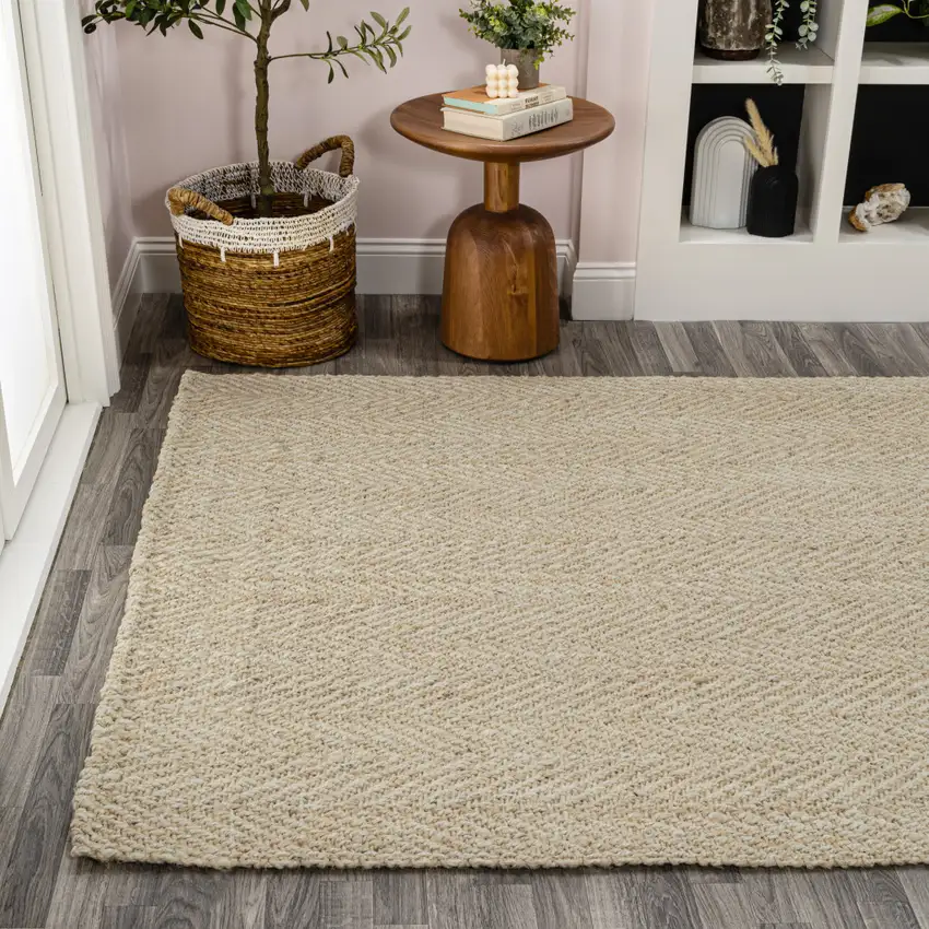Ivory Jute Handmade Area Rug Photo 5