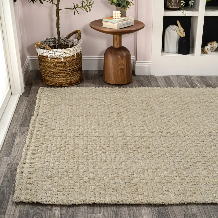 Ivory Jute Handmade Area Rug Photo 7