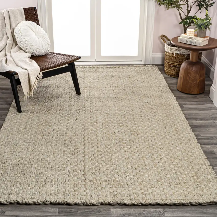 Ivory Jute Handmade Area Rug Photo 8