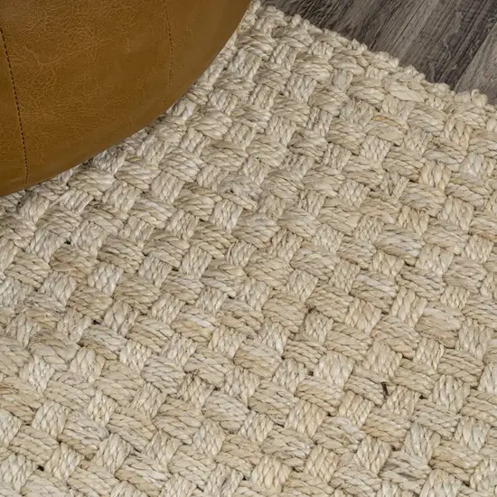 Ivory Jute Handmade Area Rug Photo 9