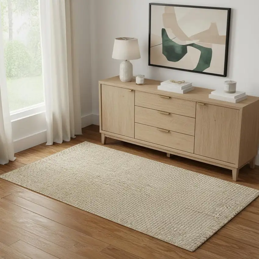 Ivory Jute Handmade Area Rug Photo 2