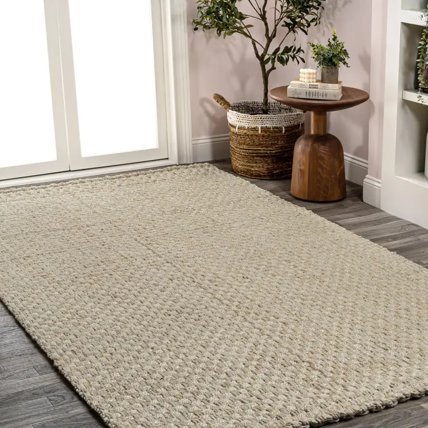 Ivory Jute Handmade Area Rug Photo 5