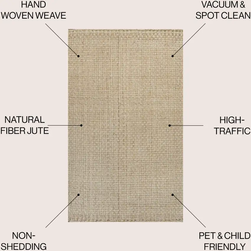 Ivory Jute Handmade Area Rug Photo 9