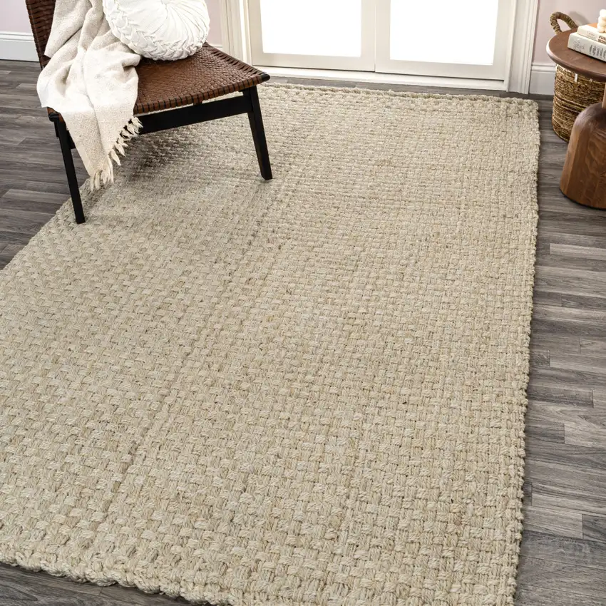 Ivory Jute Handmade Area Rug Photo 5