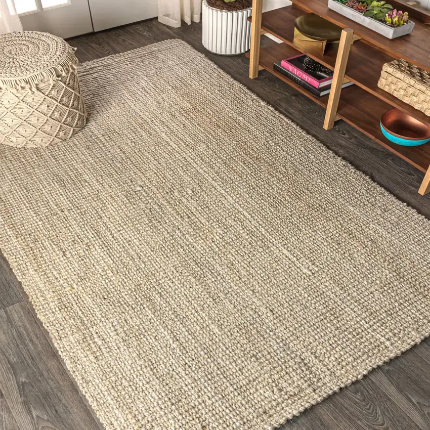 Ivory Jute Handmade Area Rug Photo 9