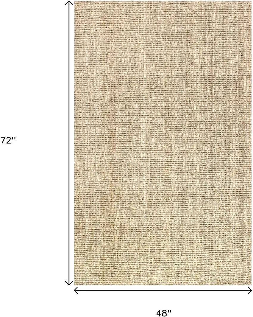 Ivory Jute Handmade Area Rug Photo 7