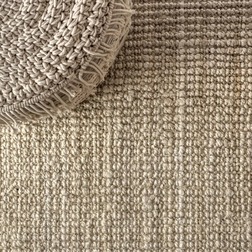 Ivory Jute Handmade Area Rug Photo 5